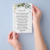 Raad eens wie Greenery Baby shower Game Kaart (Hand)