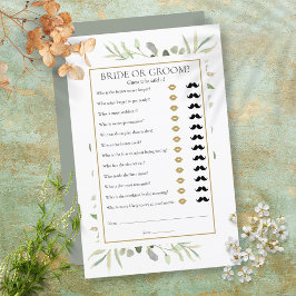 Raad eens wie Greenery Vrijgezellenfeest Game