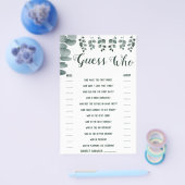 Raad eens wie groene Eucalyptus Shower Game Card i Flyer (Enkel)