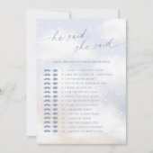 Raad eens wie het cloud 9 Vrijgezellenfeest spel z Kaart (Voorkant)