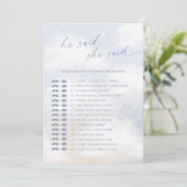 Raad eens wie het cloud 9 Vrijgezellenfeest spel z Kaart (Staand voorkant)