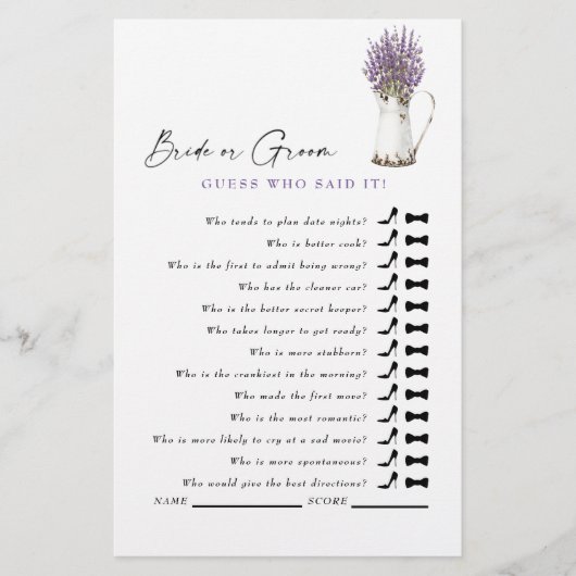 Raad eens wie het gezegd heeft? Lavender Rustic Vr (Voorkant)