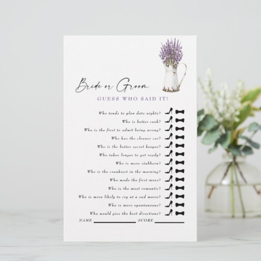 Raad eens wie het gezegd heeft? Lavender Rustic Vr (Staand voorkant)