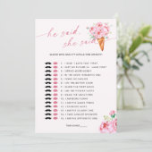 Raad eens wie het Ice Cream Vrijgezellenfeest spel Kaart (Staand voorkant)