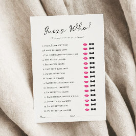 Raad eens wie het Vrijgezellenfeest spel zei