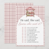 Raad eens wie het zei Country Market Bridal spel k Kaart (Voorkant / Achterkant)