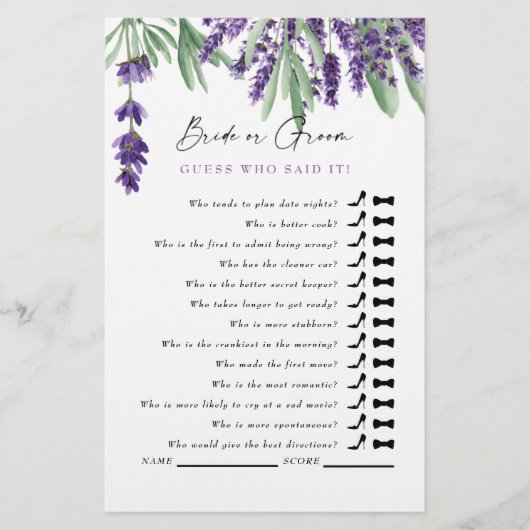 Raad eens wie het zei? Eenvoudig Lavendel Vrijgeze (Voorkant)