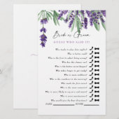 Raad eens wie het zei? Eenvoudig Lavendel Vrijgeze (Voorkant / Achterkant)