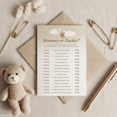 Raad eens wie het zei Teddy Bear Baby shower Game  Kaart
