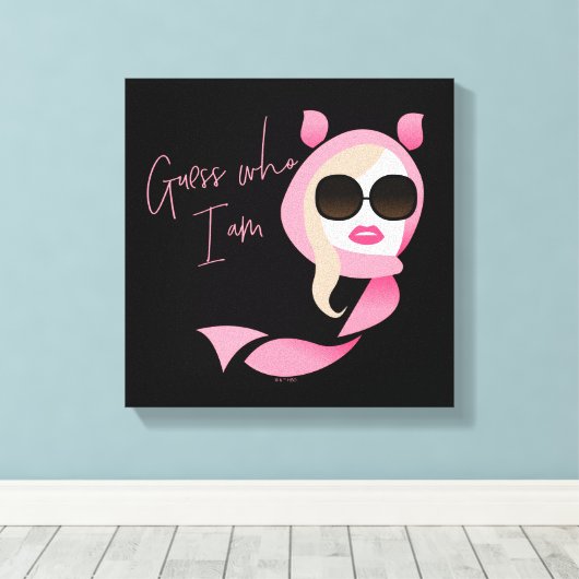 Raad eens wie ik ben: de witte lotus canvas afdruk (Insitu (Houten vloer))