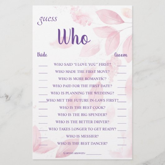 Raad eens wie kaart (Voorkant)