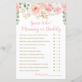 Raad eens wie? Kaart van mama of papa Game, Baby s