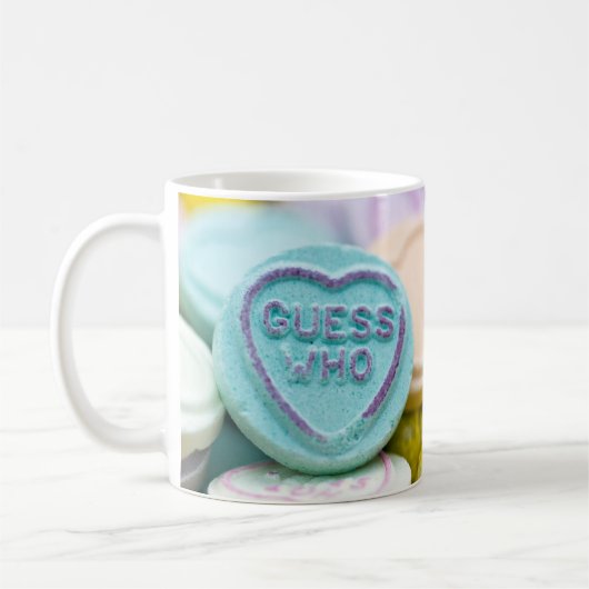 "Raad eens wie" Liefde hart zweet Mok (Links)