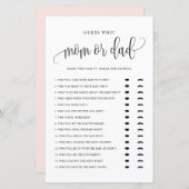Raad eens wie Mam of Pap Black Script Baby shower (Voorkant / Achterkant)