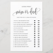 Raad eens wie Mam of Pap Black Script Baby shower (Voorkant)