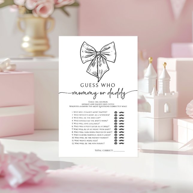 Raad eens wie mama of papa baby meisje douchespel (Creator heeft geüpload)