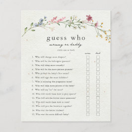 Raad eens wie mama of papa Baby shower Game