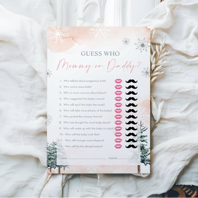 Raad eens wie, mama of papa - Baby shower Game (Creator heeft geüpload)