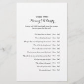 Raad eens wie mama of papa Baby shower Game Flyer (Voorkant)