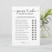 Raad eens wie mama of papa Baby shower Game Kaart (Staand voorkant)