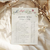 Raad eens wie mama of papa Baby shower Game Kaart