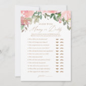 Raad eens wie mama of papa ballon Baby shower spel Kaart (Voorkant)