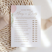 Raad eens wie mama of papa ballon Baby shower spel Kaart