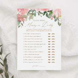 Raad eens wie mama of papa ballon Baby shower spel Kaart