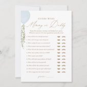 Raad eens wie mama of papa ballon Baby shower spel Kaart (Voorkant)