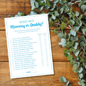 Raad eens wie mama of papa game boy Baby shower bl Advieskaart