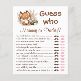 Raad eens wie mama of papa Herfst Baby shower spel