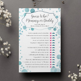 "Raad eens wie mama of papa is" quiz Baby shower G