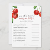 Raad eens wie mama of papa kersen Baby shower Kaar Feestdagenkaart (Voorkant)