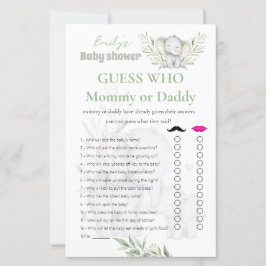 Raad eens wie? Mama of Papa Meisje Baby Shower Spe