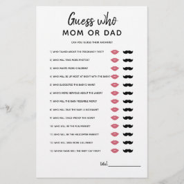 Raad eens wie mama of papa? Minimalistisch Baby sh