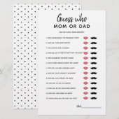 Raad eens wie mama of papa? Minimalistisch Baby sh (Voorkant / Achterkant)