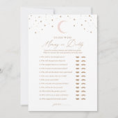 Raad eens wie mama of papa Moon Baby shower spel Kaart (Voorkant)