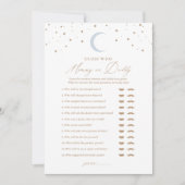 Raad eens wie mama of papa Moon Baby shower spel Kaart (Voorkant)
