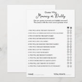 Raad eens wie mama of papa spel Baby shower Kaart (Voorkant / Achterkant)