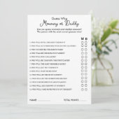 Raad eens wie mama of papa spel Baby shower Kaart (Staand voorkant)