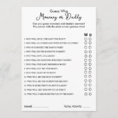 Raad eens wie mama of papa spel Baby shower Kaart (Voorkant)