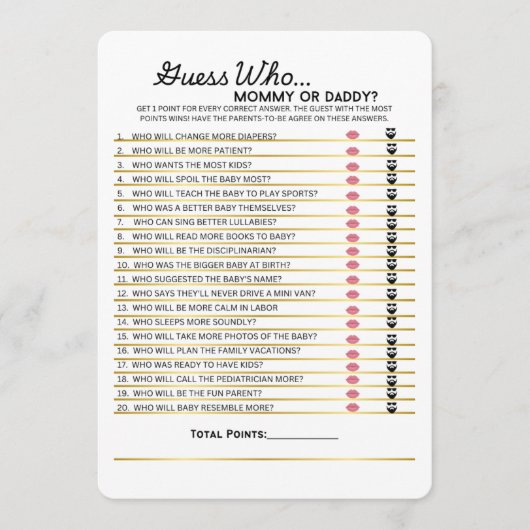 Raad eens wie - mama of papa spel menu (Voorkant)