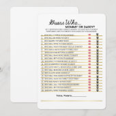 Raad eens wie - mama of papa spel menu (Voorkant / Achterkant)