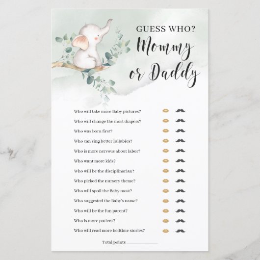 Raad eens wie mama of papa spel olifant boho is (Voorkant)