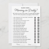 Raad eens wie mama of papa spel voor Baby shower Kaart (Voorkant)