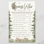 Raad eens wie mama of papa Woodland spel Baby show Flyer (Voorkant)