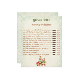 Raad eens wie mama papa klassieke Baby shower spel