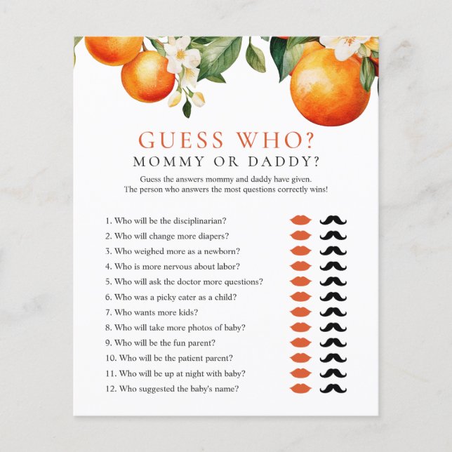 Raad eens wie mama papa klein schattig douche spel (Voorkant)