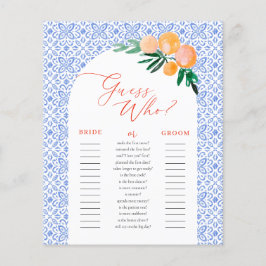 Raad eens wie Oranje Spritz Vrijgezellenfeest spel