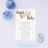 Raad eens wie Pampas Grass Game Card Flyer (Enkel)